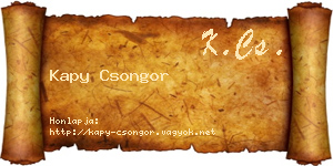 Kapy Csongor névjegykártya